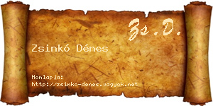 Zsinkó Dénes névjegykártya